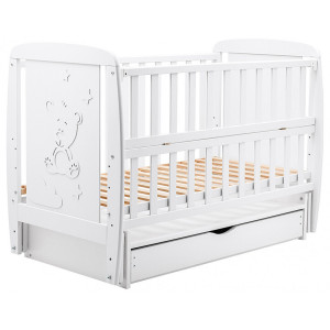 Ліжко Babyroom Умка, маятник, ящик, відкидний бік DUMYO-3 бук білий